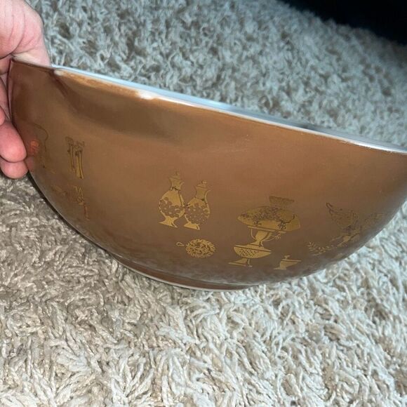 Pyrex Early Americana Cinderella 4 Qt Casserole Mixing Bowl Brown Americana 444 - Picture 11 of 16